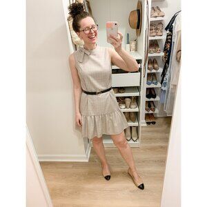 Gal Meets Glam Philippa Dress, Bow Neck Drop Waist Shift Dress with Pockets